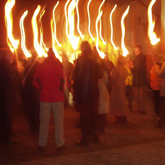 Torch hike with hot wine punch